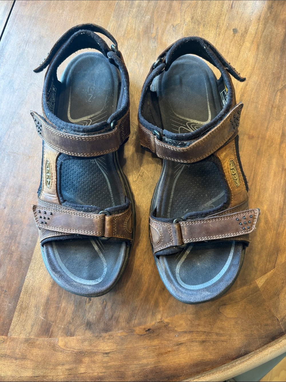 KEEN Brown Leather Adjustable Strap Sandals